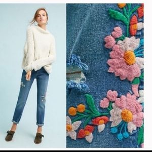 Pilcro and the Letterpress Embroidered Jeans